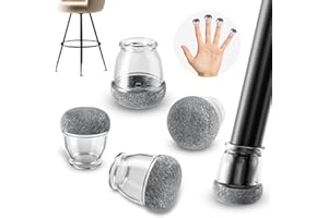 Ezprotekt gommini per sedie rotondi trasparenti 10-15mm, 16 pezzi tappini per gambe sedia, feltrini grigio per piedini sedie