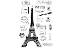 ECMQS Pariser Turm DIY Transparente Briefmarke, Silikon Stempel Set, Clear Stamps, Schneiden Schablonen, Bastelei Scrapbooking-Werkzeug
