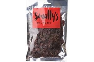 Smally's Biltong Chilli - High Protein Beef Snack, Ready to Eat, Gluten Free, Low Fat, No Added Sugar, No Artificial Colours or Flavours - 250g Pack