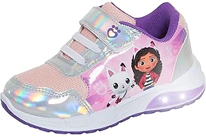 Gabby's Dollhouse Baskets lumineuses pour filles - Chaussures de sport faciles à fixer avec lumières LED clignotantes, multicolore, 28 EU