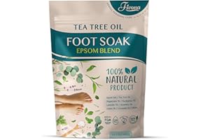 Fivona Tea Tree Foot Soak Blend 14.1 oz - Epsom Salt with Essential Oils for Healthy Toenails, Soothing Relief, Odor Control, Callus Softening - Pedicure Therapy for Soft, Rejuvenated Feet