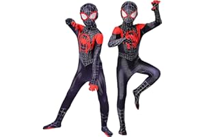 Heartsking Deguisement Spider Enfant, 3D Anime Costume Spider Enfant, Super Héros aver Masques Body Costume Pour Enfants, Cosplay Costume De Halloween,Carnaval,Noël