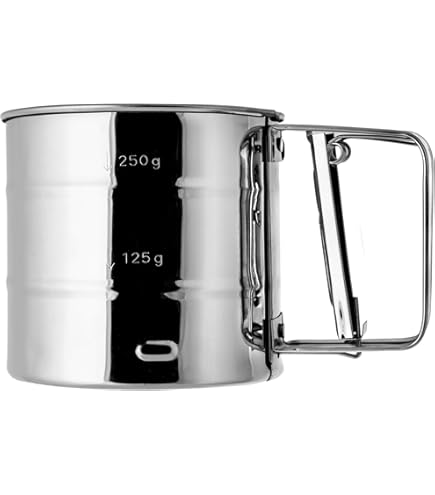 Tamis à Farine HENDI - Acier Inoxydable - Mécanisme à Ressort - 550 G - Pour Sucre Glace Et Ingredients Secs - Lave-Vaisselle