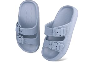 WYSFLY Barn moln diabilder pojkar flickor justerbar dubbel spänne EVA platta sandaler sommar kudde tofflor dusch strand pool