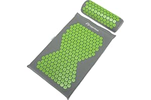 SUPPORTIBACK WINNER Acupressure Mat and Pillow Set with Bag - Targets Pressure Points to Relieve Body Pain -- Acupressure Pillow, Acupuncture Mat, Accupressure Body Mat, Accupuncture Massaging Mat, Lotus Mat