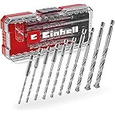 Orijinal Einhell S-CASE 10 par&ccedil;alı duvar matkap ucu seti (DIN 10083-2'ye g&ouml;re &ccedil;elikten yapılmış, E 6.3 sap, takılı karb&uuml;r u&ccedil;,