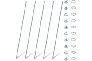 LIYIJIKEJI 5 Pcs Tige Filetée M6, Tiges Filetées Entièrement, M6 Boulons Filetés, Goupilles Filetées Zinc Bleu, Tige Filetée avec Filetage Métrique Complet avec écrous et rondelles (M6 x 300 mm)