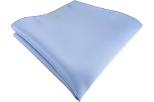 TigerTie Fazzoletto da taschino satinato, tinta unita, in poliestere, dimensioni: 26 x 26 cm, Azzurro, Einstecktuchgröße: ca. Länge 26 cm, Breite 26 cm