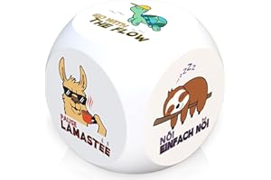 GLÜCKSGUT® Anti-Stress-Würfel | Chill Out | Lustiger Stresswürfel | 6 Motive, Geschenkbox & Anleitung | Spielzeug für Stressabbau, Kollegen & Büro Geschenk