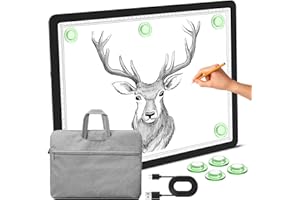 Phylosal Magnetic A3 Light Pad with Bag, Super Bright Light Box with Side Button, Diamond Art Light Board, Lightbox for Tracing and Drawing, USB Power Light Table for Sketching, Weeding Vinyl (Black)