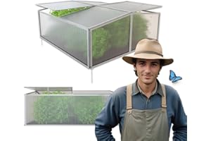 GARMIO® Gewächshaus Calla Klein, Alu Frühbeet, Mini-Gewächshaus, Treibhaus, Frühbeetkasten, Pflanzenbeet, Anzuchtbeet für Garten, mit 4X Hering als Sicherung