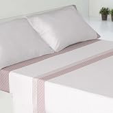 MIMOCASA Sheet Set 90x190 cm, Brushed Microfiber Polyester, Nude-C | Fitted sheet 90 x 190 cm, top sheet 16 x 260 cm and a pi