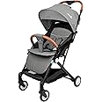 MOON Ritzi Light Weight Travel Cabin Stroller / Pushchair for Baby/Kids/Toddler from 0 Months+ (Upto 18 kg) |Compact Fold |Multi-Postion Reclining Seat| Storage Basket | Shoulder Strap- Grey