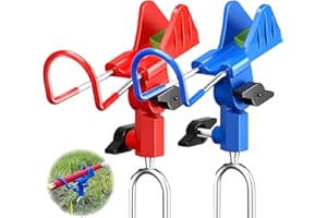 MOERDIFFER 2-in-1 Luminous Fishing Rod Holder, Stainless Steel, 360 Adjustable for Boat & Floor (Red/Blue)