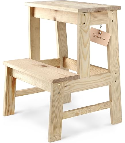 Sgabello Ribaltabile Sgabello A 3 Gradini Paluplus In Legno Di Faggio - Ribaltabile, Antiscivolo, Made In Italy Scaletta 2 Gradini