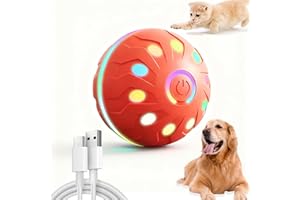 KOLGEIKJ Interaktives Hundespielzeug, Interaktiver Spielball für Hunde, Hundespielzeug Ball Elektrisch, Moving Dog Ball für Hund-e, für Welpen/Kleine/Mittlere Hund-e, USB Wiederaufladbar (orange)