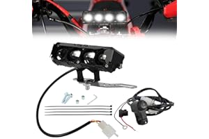 Runfarr Motorcycle Front Light Bar,Plug and Play Light Bar Kit Driving Lamp Headlight with Switch and Mounting Bracket for Motocross Dirt Bike Pit Bike E-Bike ATV UTV