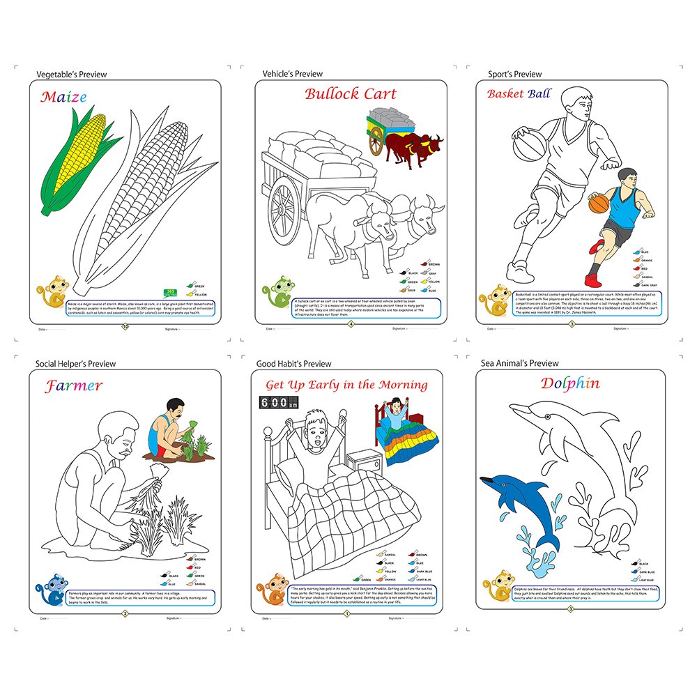 InIkao Colouring Books For Kids | Pack of 12 Copy Coloring Activity Book Collections for age 3+ Years Children - Image 10