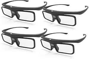 AWOL Vision DLP Gafas 3D Gafas Recargables con Obturador Activo compatibles con AWOL Vision LTV-2500, LTV-3500, Vanish TV y Otros proyectores 3D DLP-Link (2 Paquetes) (2)