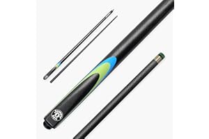 Jonny 8 Ball Inferno 57 Inch 2 Piece Centre Joint Graphite Fibreglass Low Deflection Snooker and Pool Cue with 9.5mm Layered Green Tip