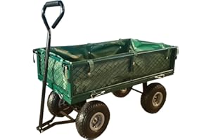 Zanbeel Heavy-duty 400 lb steel garden cart with removable mesh sides, pneumatic wheels & ergonomic handle air tires & tipping bed– perfect for gardening, lawn,landscaping,warehouse & outdoor use