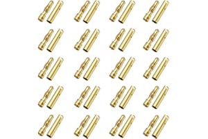 Boladge 20 Paar Vergoldete 3.0mm 3mm Bullet Männlich und Buchse Bananenstecker Rundstecker für RC ESC Motor Lipo Batterie