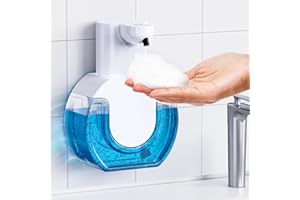 AMYZAVLS Dispenser Sapone Bagno Automatico,420 ml Dispenser Sapone Cucina Elettrico Parete Schiuma,4 Livelli Regolabili Ricaricabile via USB per Cucina Bagno