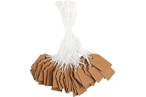 KALIONE 200 sztuk etykieta z ceną, 48 x 30 mm, etykiety na ubrania ze sznurem do zapisywania