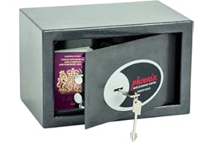 Phoenix Safe Company – SS0801K Vela Home & Office Security Safe | Key Locking | Twin Locking Bolts | Metallic Graphite Finish | 10 Litre Capacity | 4.5kg