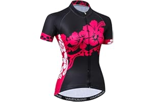 weimostar Ciclismo Jersey Estate Bike Jersey Manica Corta Camicie Bicicletta 3 Tasca Riflettente ZC71, Donna, A3, Chest For