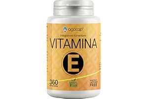 Vitamina E, 360 compresse | Prodotto in Italia, alto dosaggio | Vitamina E pura, massimo dosaggio consentito dalla normativa Italiana | Agocap, integratore vitamina e, tocoferolo puro