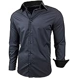 NAFING Herrenhemd Regular Fit - Bügelfrei Business Hemd Langarm