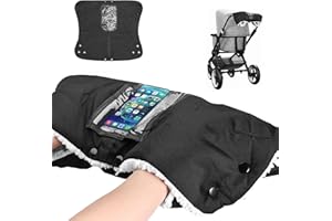 MOMTEND Pram Gloves, Universal Size Hand Warmer Pram for Pushchair, Buggy, Accessories, Pram Stroller Fleece Hand Muff, Gloves Handmuff for Waterproof Windproof Anti-Freeze, Keeps Hands Warm in Winter