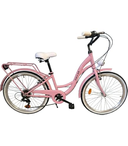 Fahrrad 24 Zoll - Kinderfahrrad Mädchen Jungen - 3-Gang Shimano Schaltung - Gepäckträger