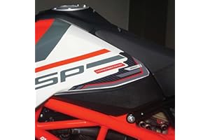 labelbike - 3D Stickers Decorations and Protections Motorcycle Tank compatible with DUCATI HYPERMOTARD 950SP 2019-2024 - Color Carbon Red