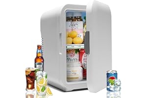 10L Mini Fridge, Large Capacity Cooling/Heating Car Refrigerator for Skin Care, Food, Medicine and More Storage, Low Noise and Portable, Perfect for Bedroom, Office, Dorm, Car - White (White)