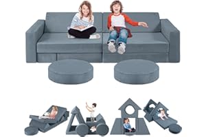 GILIRE Spielsofa für Kinder, Modulares Kinder Sofa Couch, Vielseitige über 500 Frei Baubare DIY-Festungen zum Spielen,Kreativität,Schlafen, Abnehmbar Spielsofa für Kinder für Spielzimmer,Schlafzimmer Möbel