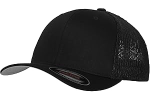 Flexfit Gorra de béisbol con visera curva, gorras Mesh Trucker unisex, costuras sólidas, gorra de estilo hip hop, Tallas: S/M, L/XL