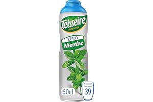 Teisseire Zuckerfrei, Sirup Grüne Minze für Erfrischungsgetränke, Cocktails, Flasche 60 cl