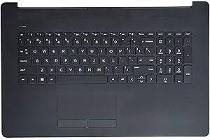 Jxjslp Ersatz-Handauflage für HP 17-by 17-CA 17T-by 17Z-CA 17T-by 17Z-CA Serie, Tastatur, Montage mit Nicht-PTP-Funktion, Touchpad L22751-001, L48409-001, Tiefschwarz
