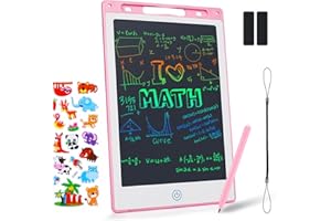 COOLZON Coozlon LCD Writing Tablet for Kids, 10 Inch Erasable LCD Drawing Tablet for Kids with Lock Function Drawing Board for Doodle Drawing and Memo Lists,Free Animal Cartoon Stickers, Cherry Pink