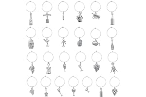 WEWAYSMILE Glas Identifikations Getränke,Weinglas Charms Ringe,Weinglas Charms,für Wein-Cocktail-Verkostungs-Gastgeschenke
