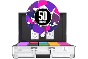 HEITOK Poker Chips, set da poker con custodia in alluminio e chip per pesi professionali, gioco da casinò (1000 chip con valore numerato)