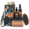 Guang Ying ZD GuangYing-Premium Beard Grooming Set for Men,Beard Oil, Beard Wash，Beard Balm，Stainless Steel shaver,Beard Brush, Dual Teeth Comb,Beard Roller Needle,Barber Scissors & storage bag