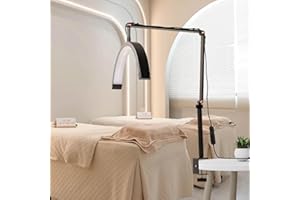 Carziyer Lampada da Terra a LED per Extension Ciglia, lampada extension ciglia, lampada estetista, Luce per Tatuaggi Lampada Lampada per Trucco a Mezzaluna per Sopracciglia di Bellezza (A clip-nero)