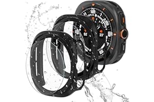 Aimtel [2 +2 Pack] Galaxy Watch Ultra 47mm Screen Protector&Case,Galaxy Watch 7 Ultra 47mm Tempered Glass Screen Protector & Case Cover Hard PC Bumper Compatible for Samsung Galaxy Watch Ultra 47mm