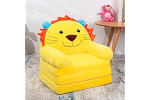 ‎BYBYME BYBYME Kinder FAUT Bed STUHR - Klappbarer Kleinkindstuhl für 1-3 Jahre alte Kinder - süßes Klappsofa Bett Couch Sessel für Spielzimmer Schlafzimmer (Löwe)