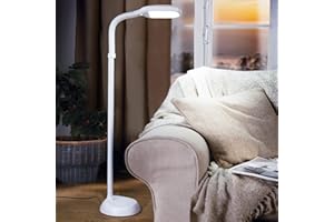 Coopers of Stortford - Reading Floor Lamp LED for Reading, Painting and Crafts - Energy-Saving, Long-Lasting LED with Adjustable Gooseneck and Pure White Light, 1.27m High