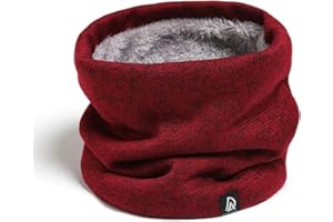 TRABIG Szal kominowy męski zimowy z polarem, szal typu komin typu pętla, dziergany, ocieplacz na szyję, dla mężczyzn i kobiet, na narty, sport, motocykl, rower