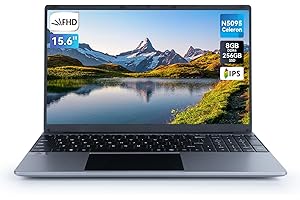 JENBIZZ Ordinateur Portable 15,6 Pouces, 8Go RAM 256Go SSD PC Portable, Celeron N5095 Processeur Quad-Core, FHD 1080P, USB 3.0, Mini HDMI, TF, Bluetooth, WiFi